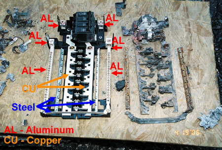 Melted AL Components on Right Side