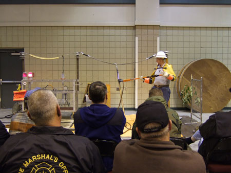 Distribution Line Arc Tracking on a Fireman's Wooden Pike Pole