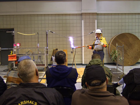 Fully Developed Arc on a Fireman's Wooden Pike Pole