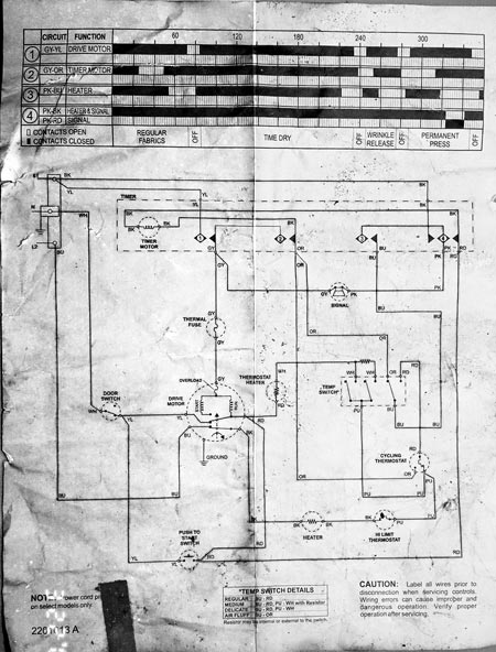 Amana Dryer Electrical Schematic