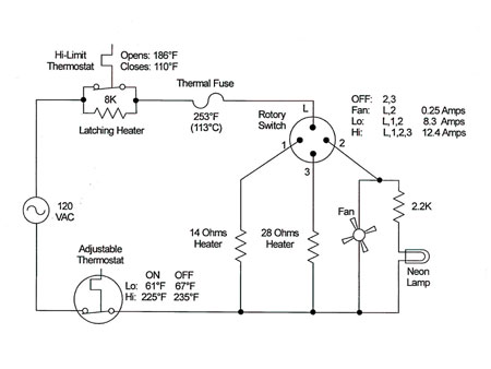 Electrical Schematic of SFH111 and HFH111 Heaters