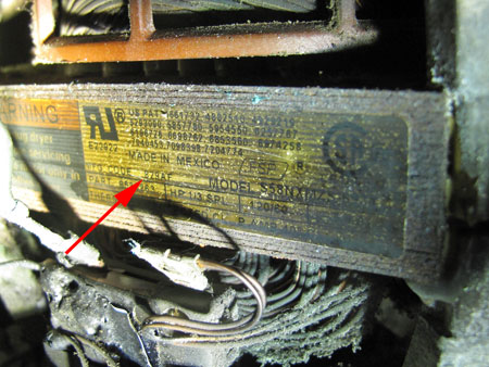 Dryer Motor Date Code