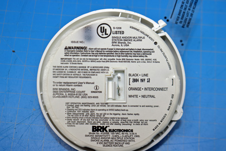  Back of BRK Smoke Alarm Model 4120